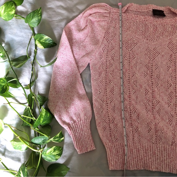 Vintage Candy Pink Keren Made In USA 80s Sweater Small - Picture 14 of 14